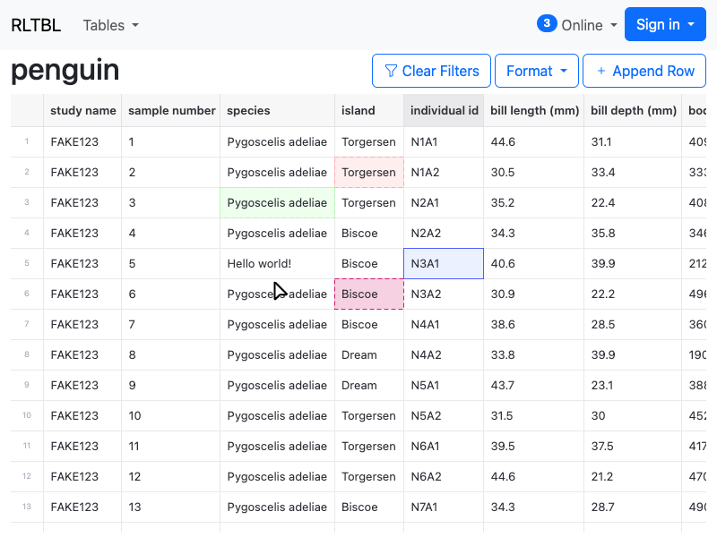 Reltable screenshot